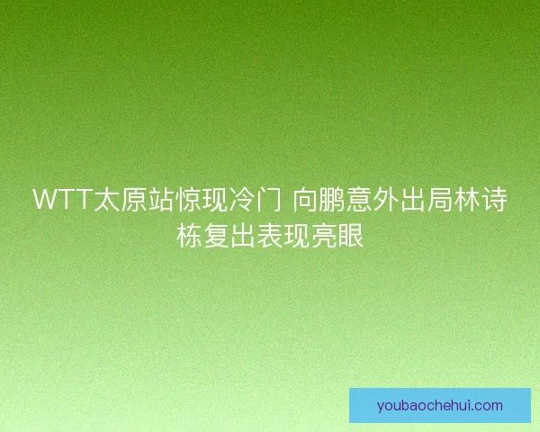 WTT太原站惊现冷门 向鹏意外出局林诗栋复出表现亮眼